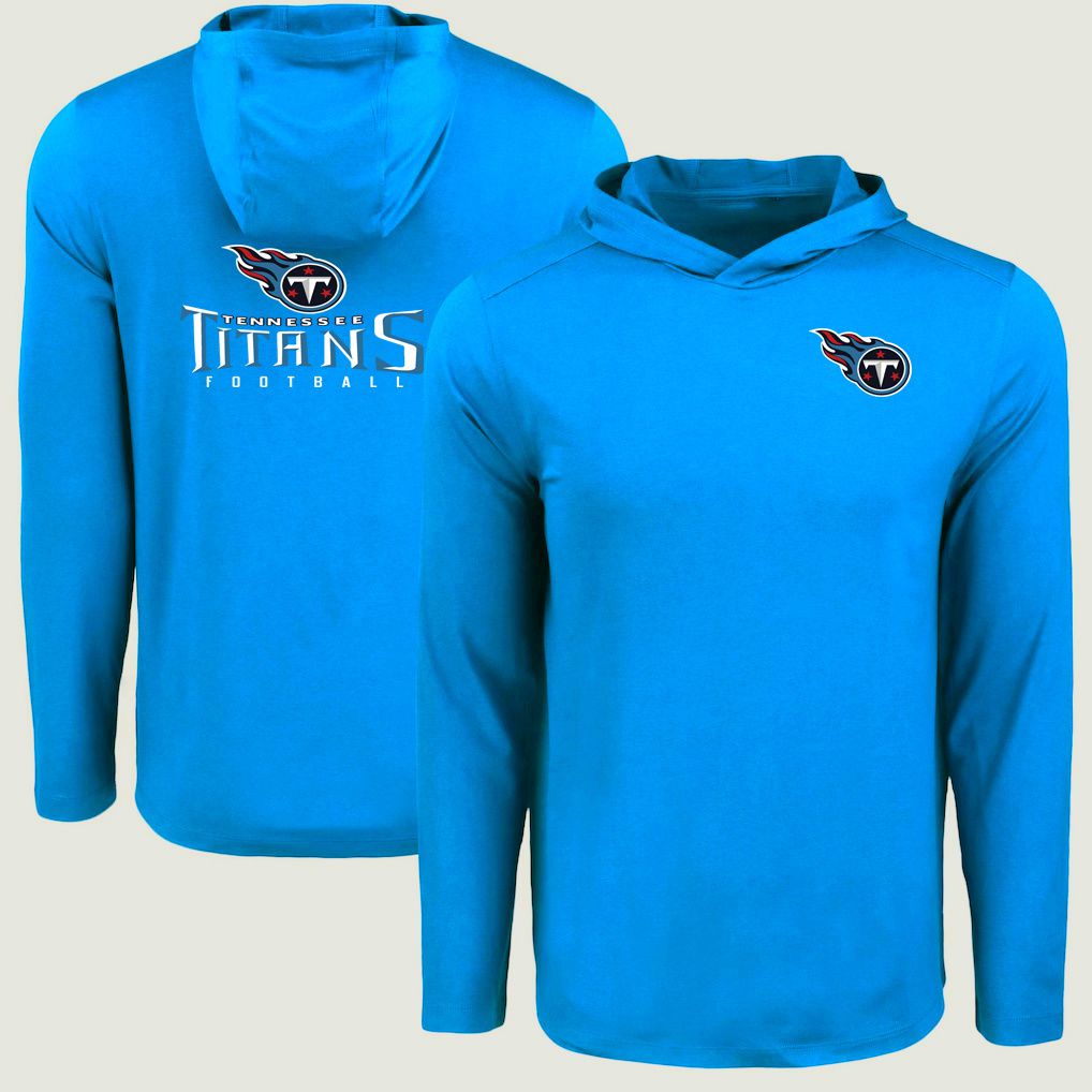 Men 2026 NFL Tennessee Titans Hooded long sleeved T-shirt blue 05->nfl t-shirts->Sports Accessory